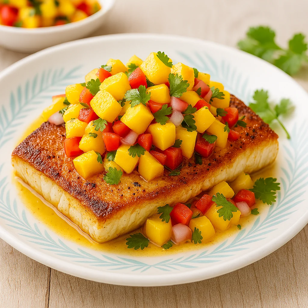 Crispy Pan-Seared Grouper with Mango Salsa